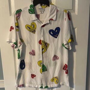 Colorful Heart Print Blouse